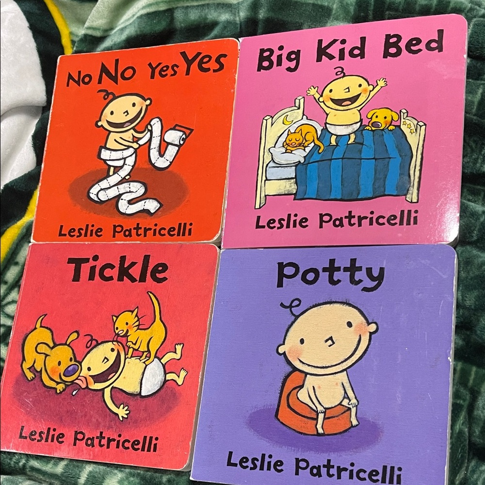 Four Leslie Patricelli books No no yes yes potty tickle big kid bed